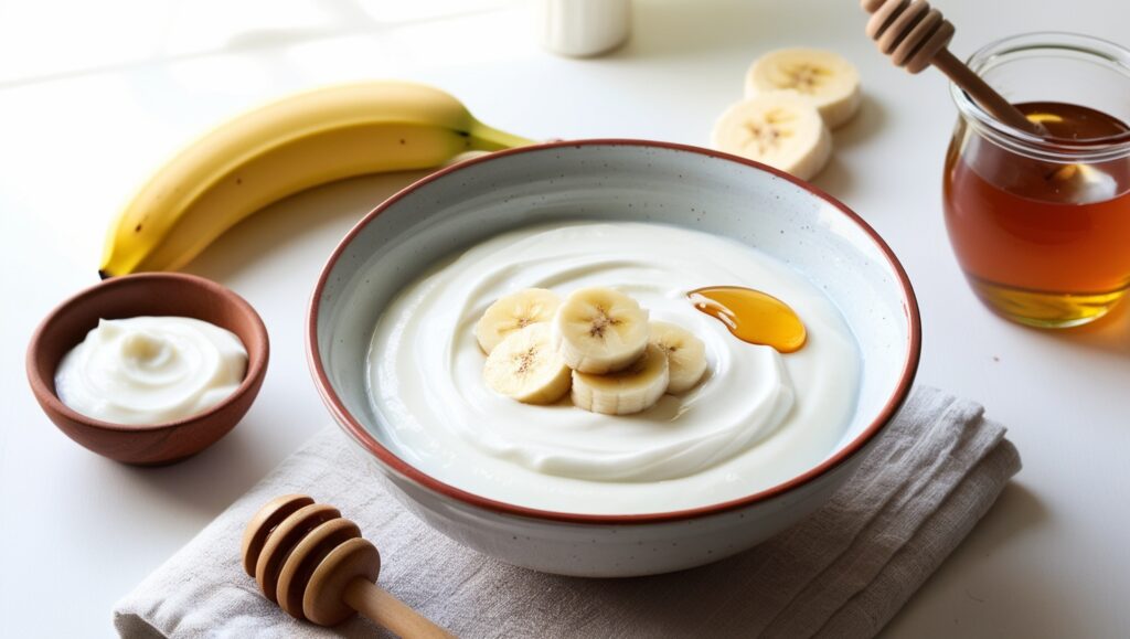 DIY Hair Masks: Natural Recipes for Healthier Hair 6 Leonardo Phoenix A creamy mixture of banana and yogurt in a ce 3