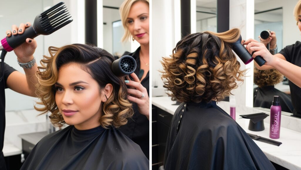 The Ultimate Guide To The Wolf Cut For Curly Hair 5 Leonardo Phoenix Create an image showing the process of stylin 1