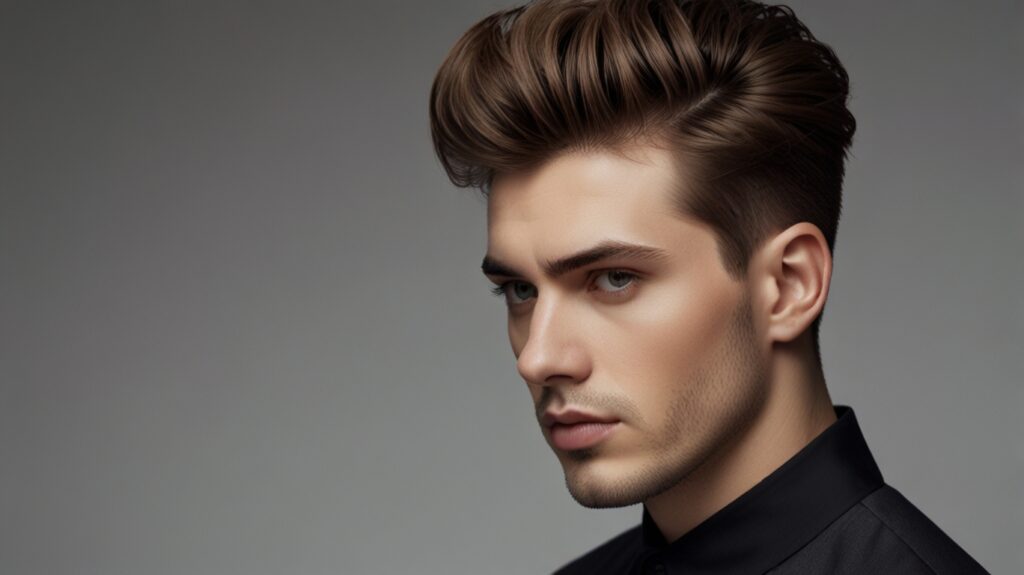 The Ultimate Guide to Burst Fade Haircuts: A Modern Look for Men 9 Leonardo Lightning XL A stylish image of a textured quiff with 2