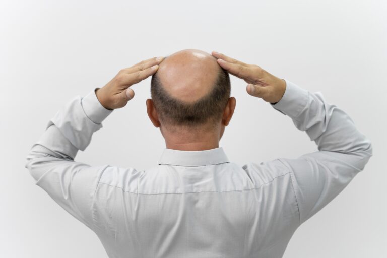 bold man needing follicular unit extraction