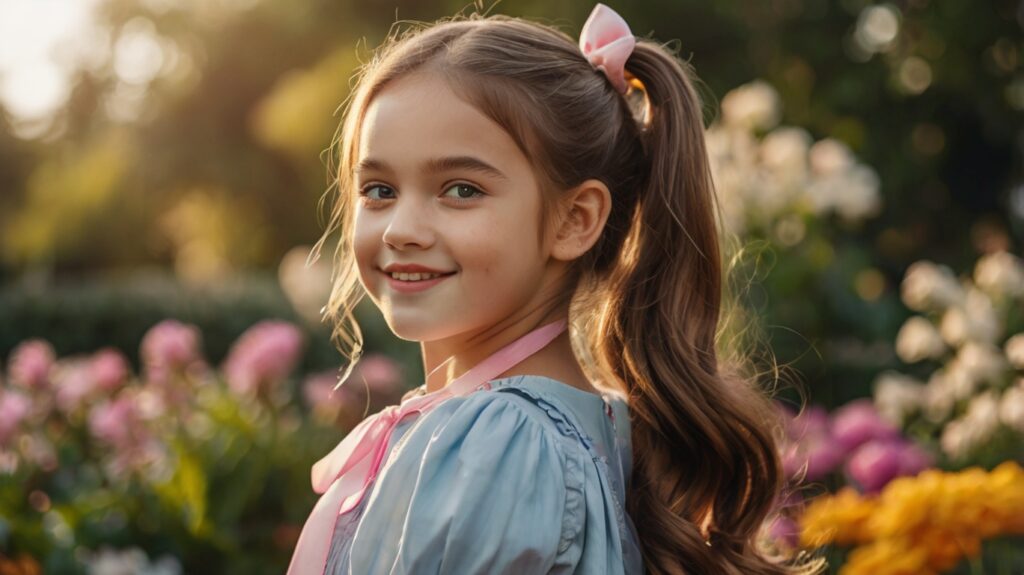 Leonardo Kino XL A young girl with long silky hair styled in a 0 2